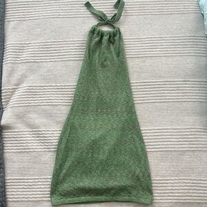Green backless mini dress